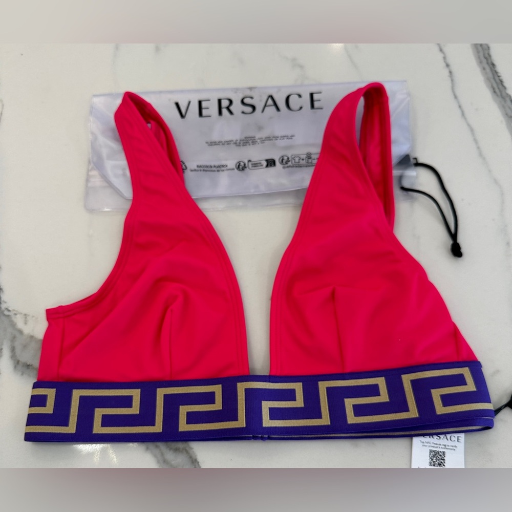 Versace Greca Border Bikini Top